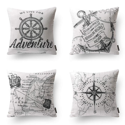 18" X 18" White Polyester Decorative Pillow Cover, (4 Count)