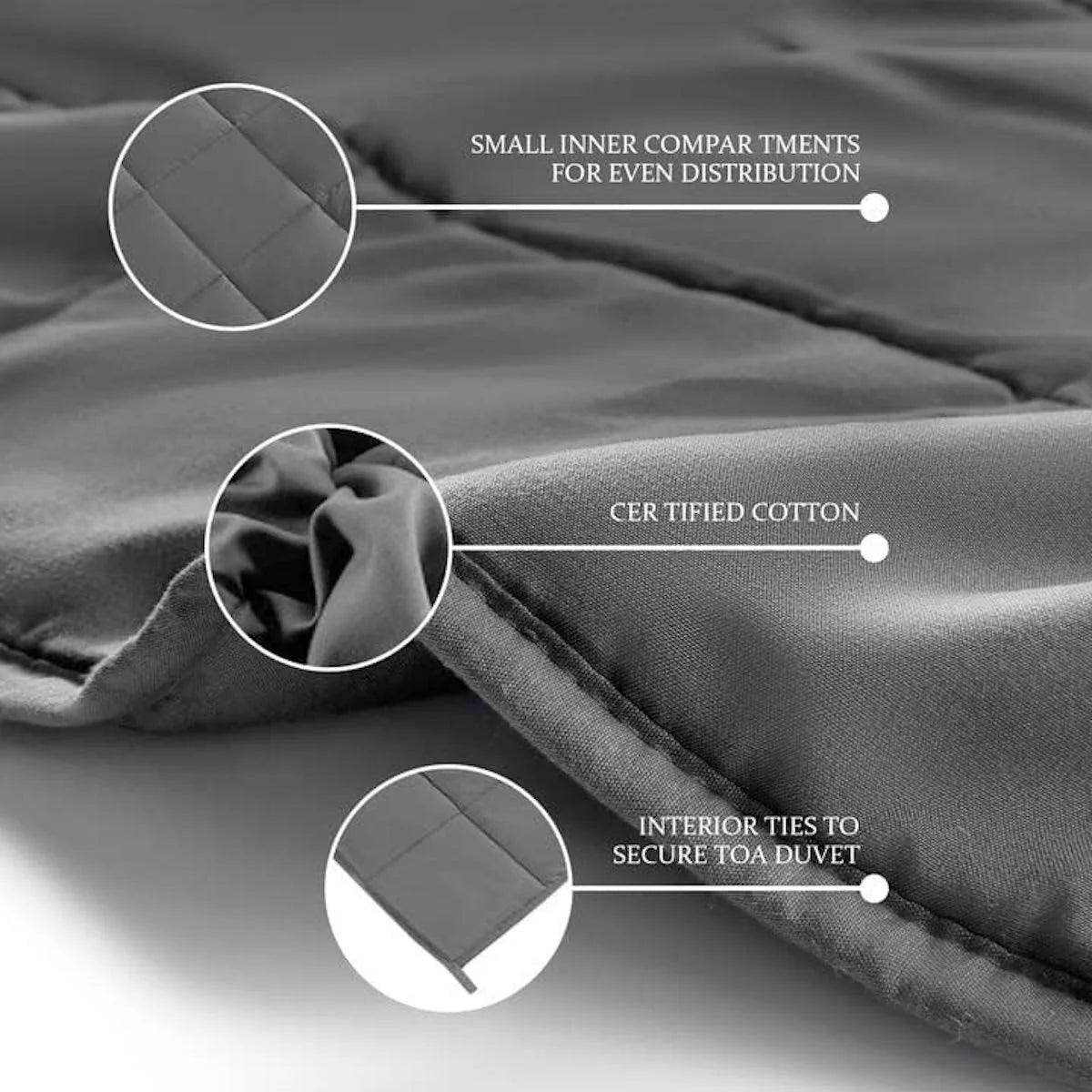 Homemate Weighted Blanket Comfortable Weighted Blankets with Glass Beads,15 Lbs, 48"X72", Full Size, Grey, Cooling Weighted Blankets for Adults All-Season