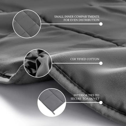 Homemate Weighted Blanket Comfortable Weighted Blankets with Glass Beads,15 Lbs, 48"X72", Full Size, Grey, Cooling Weighted Blankets for Adults All-Season