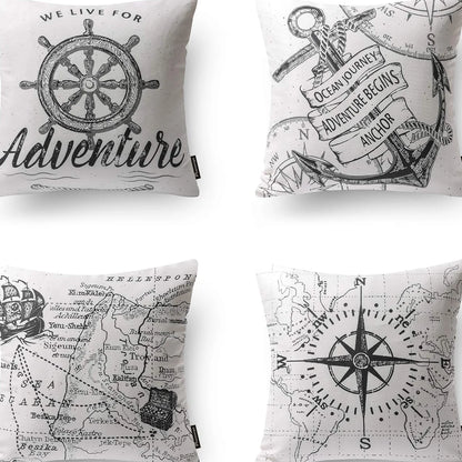 18" X 18" White Polyester Decorative Pillow Cover, (4 Count)