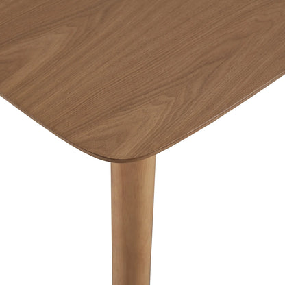 Mid-Century Modern 63" Tapered Legs Dining Table, Natural Finish